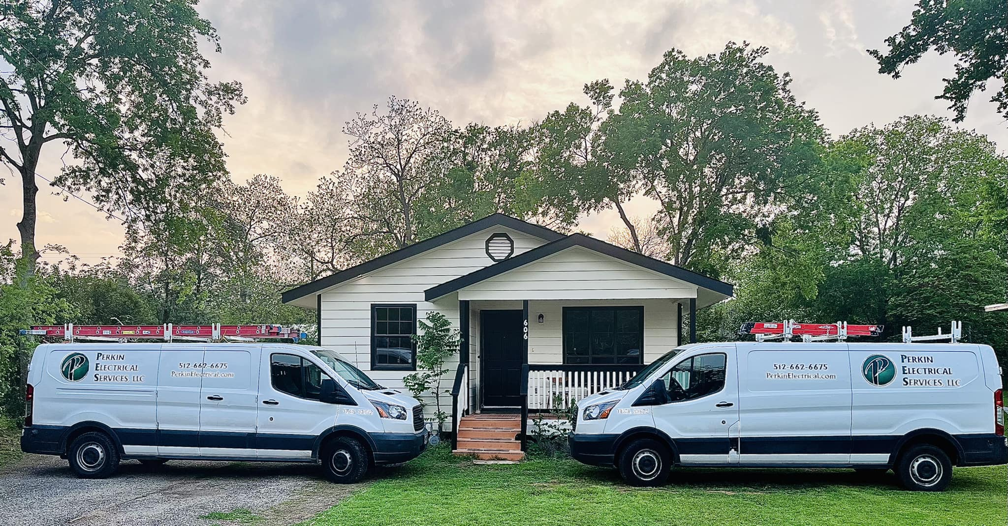 Perkin Electrical Services vans ready for service calls across Central Texas